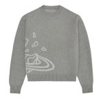 Pull en laine gris clair avec motif scientifique discret, idéal pour une décoration de style scientifique ou pour un look décontracté inspiré de la science.