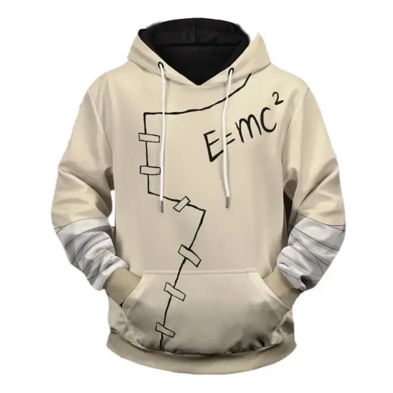 sweat-formule-physique-3d-1 Vêtement avec l'équation célèbre E=mc² illustrée, symbole de la physique et de la science.