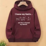 Vêtement à capuche avec formule mathématique sur le devant, parfait pour les amateurs de sciences et de mathématiques.