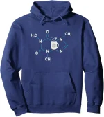 Polaire bleue avec motif moléculaire et mug scientifique, idéale pour les amateurs de science et de chimie, alliant style et passion pour la recherche.