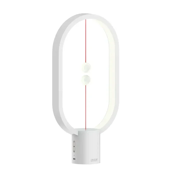 Lampe de bureau LED blanche avec design minimaliste, idéale pour un éclairage d'appoint dans un espace de travail ou de lecture.